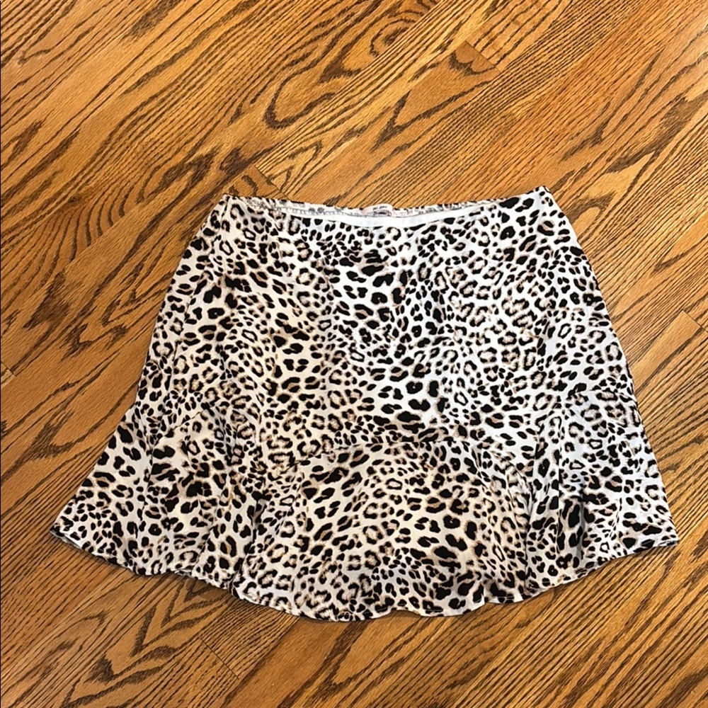 Leapard  A-line Mini Skirt Night Out Sz l